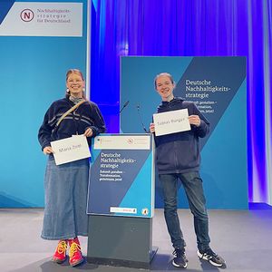 Maria Zintl and Tobias Burger at event of the Federal Government in Berlin